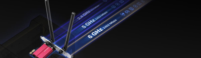 Адаптер Ви-Фи Mercusys MA86XE, PCIe, AXE5400 три-банден, Блутут 5.3