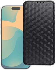 Kuti flip Cubic Book për Xiaomi Redmi Note 15 Pro 5G, me hapësira për karta, e zezë