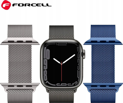 Rrip ore Forcell F-Design FA03 për Apple Watch 38 40 41 mm, rrjetë metal, ngjyrë argjendtë
