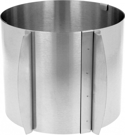 Rreth pjekjeje i rregullueshëm për tortë, çelik inox, 16–30 cm, lartësi 12 cm, argjend