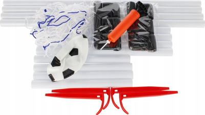 Set portë futbolli Mega Creative 511318, me top dhe pompë, plastike, e bardhë