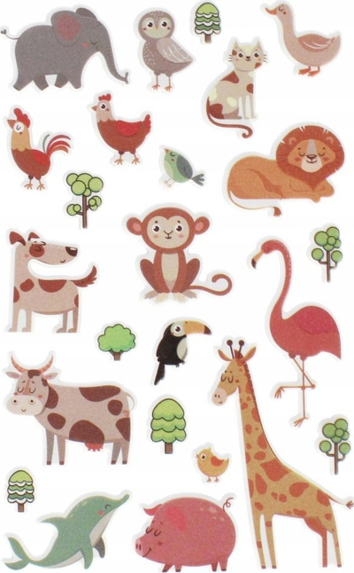 Ngjitëse dekorative Craft with Fun Animals, set 24 copë, shumëngjyrëshe