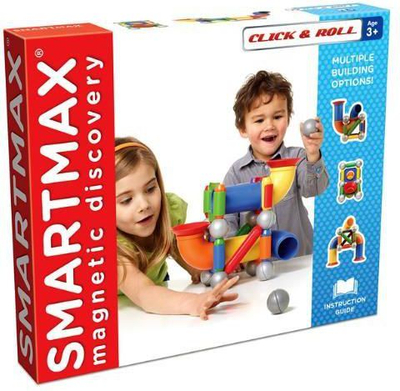 Set konstruktiv magnetik SmartMax Click and Roll, 30 pjesë, mbi 3 vjeç, shumëngjyrësh