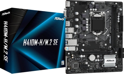Pllakë amë ASRock H410M H M.2 SE, Intel H410, mATX, e zezë