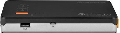 Power bank SilverStone PB06, 10000mAh, Quick Charge 2.0, i zi argjendtë