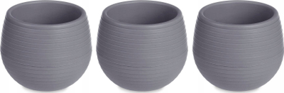 Set vazo lulesh Ibergarden, 3 copa, 13 cm, me depo uji, antracit