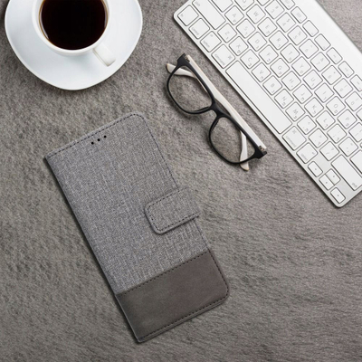 Këllëf libri OEM GOMMA Book për iPhone 17, me portofol, magnetik, gri