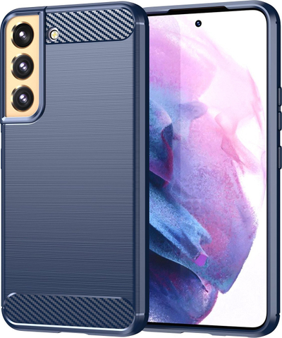 Mbrojtëse telefoni Hurtel Carbon Case Samsung Galaxy S23, silikoni fleksibël, pamje karboni, blu