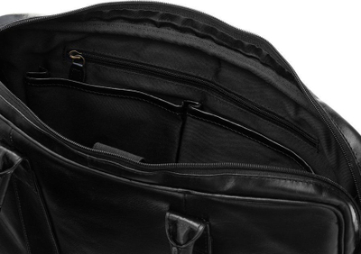 Çantë laptopi Rovicky Classic Briefcase, lëkurë e vërtetë, 15", e zezë