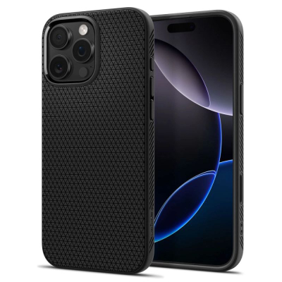 Maskë telefoni Spigen Liquid Air T MagSafe për iPhone 16 Pro, TPU, e zezë mat