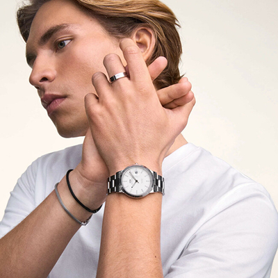 Orë burrash Daniel Wellington Iconic Automatic 40 Link DW00100754, e argjendtë