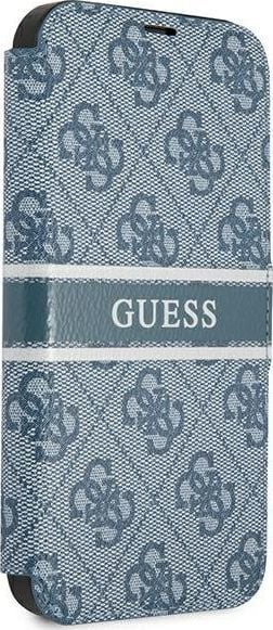 Këllëf libri Guess GUBKP13S4GDBL për iPhone 13 mini 5.4", 4G Stripe, blu