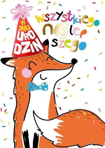 Kartolinë urimi Kukartka PR-218 Little Fox, formati B6, ditlindje, shumëngjyrëshe