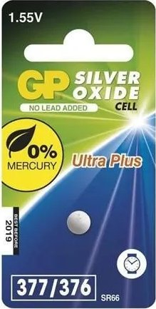 Bateri buton GP Batteries Silver Oxide 377 SR66, 1.55V, ngjyrë argjendtë