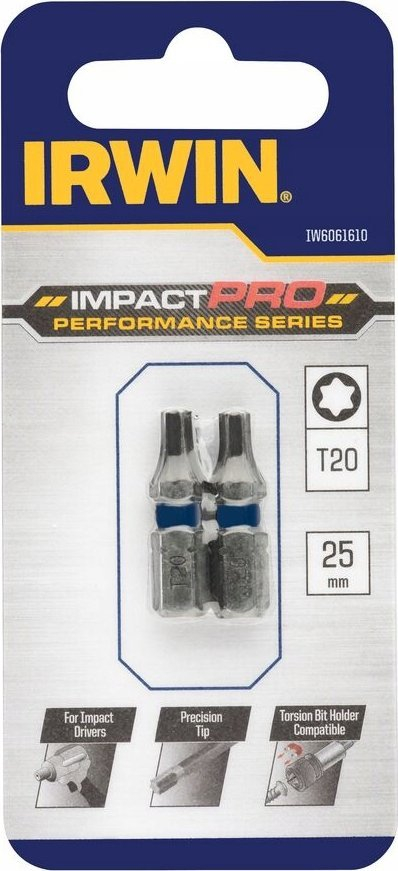 Bit kaçavide IRWIN IW6061610 Impact Pro, TORX T20, 25mm, 2 copë