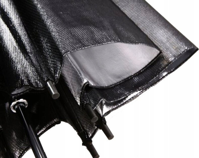 Çadër reflektuese Massa Silver Umbrella 84cm, sipërfaqe argjendi, shtresë e zezë
