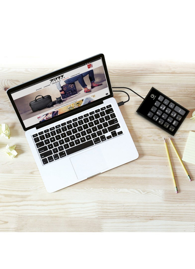 Tastierë numerike Port Designs, USB-C & USB-A, 80 cm, e zezë