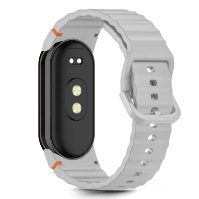 Rrip dore sportive Tech-Protect Silicone për Xiaomi Smart Band 8 9 10 NFC, TPU, gri
