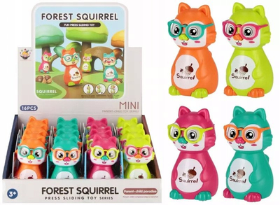 Lodër interaktive ketër Mega Creative Squirrel Press and Go, 10 cm, plastike, shumëngjyrëshe