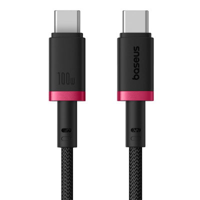 Kabllo USB C Baseus Dura, Type C në Type C, 100W, 1m, e zezë me të kuqe