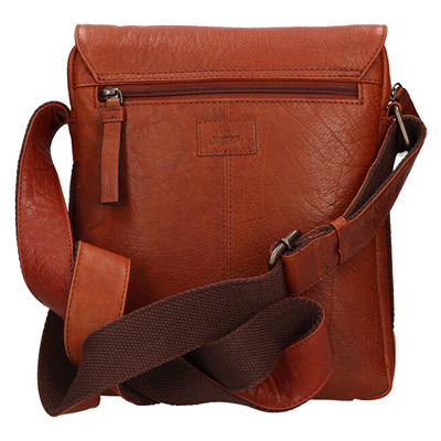 Çantë crossbody Lagen prej lëkure për meshkuj, kafe