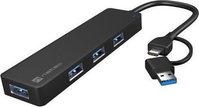USB HUB Natec MAYFLY, 4x USB A 3.0, me adapter USB A, i zi