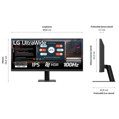 Monitor LG 29U511A B AEU, 29", IPS, 100Hz, i zi
