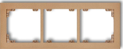 Kornizë potruple Karlik Deco 8DR-3, për 3 mekanizma, IP20, gold metallic