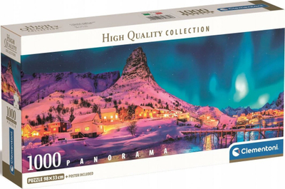 Puzzle Clementoni Panorama ColorNight 39870, 1000 pjesë, 98x33cm, shumëngjyrësh