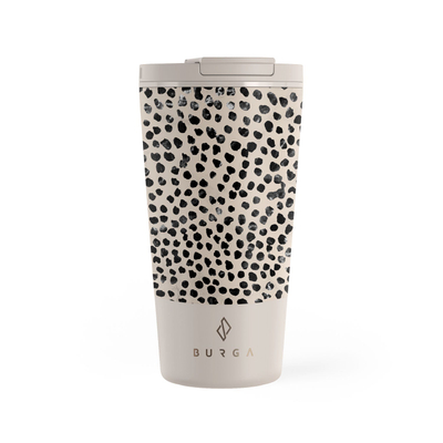 Gotë termike Burga Almond Latte, 470 ml, inoks, bezhë me pika