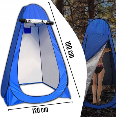 Çadër plazhi POP UP Changing Room, 190cm, pa dysheme, blu