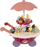 Lodër karrocë akulloresh KARRA Ice Cream Cart 22733, set ëmbëlsirash, me ombrellë, shumëngjyrëshe