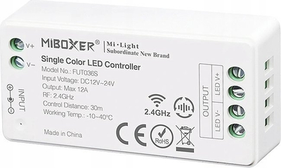 Kontrollor zone për shirit LED MiLight FUT036S, mono, 12–24V