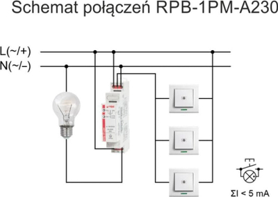 Rele bistabile me memorie Relpol RPB-1PM-A230, 1P 16A, 230V AC