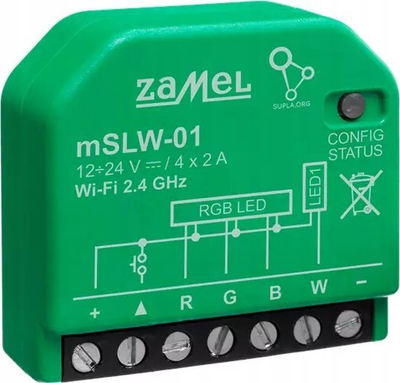 Kontrollues LED RGB Zamel Supla MSLW-01, Wi-Fi, 4 kanale