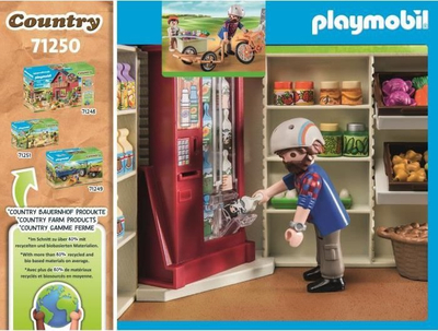 Set lodrash Playmobil Country 71250 Farm Shop, 83 copë, për kalamaj 4-10 vjeç, shumëngjyrësh