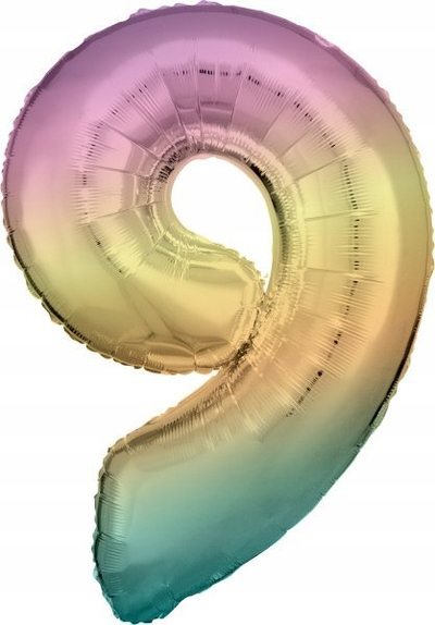 Balonë foli ALBI Balloon Foil Slo 9, 86cm, pastel rainbow