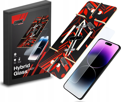 Xham mbrojtës Grizz HybridGlass Easy për iPhone 14 Pro, i tejdukshëm, i qartë