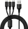 Karikues makine Xtrobb 4x USB, Quick Charge 3.0, me kabllo 3 në 1, i zi