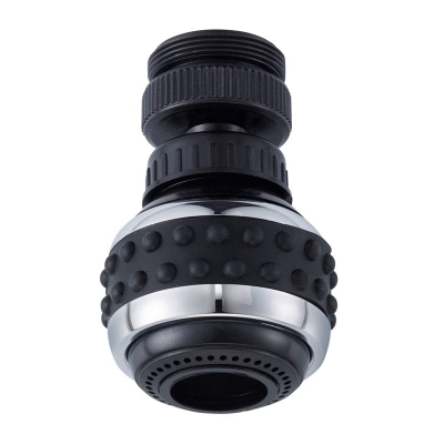 Aerator за чешми Ecolands Adjustable Aerator F22 M24, Ø38mm, две млазници за вода, хром со црни детали