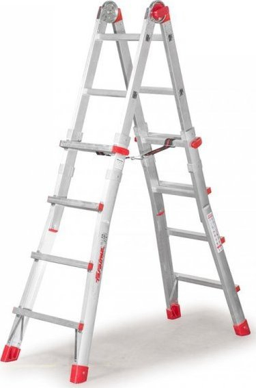Shkallë teleskopike Faraone TELES T5S, 2x10 shkallë, alumin, gri