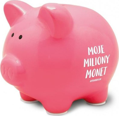 Qeramikë për kursime Pastel Piggy Bank Coins, 13cm, për zbukurim, rozë pastel