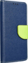Këllëf-portofol Fancy për Xiaomi 13T / 13T Pro, bëhet si qëndrim, me xhepa për karta, blu navy me lime