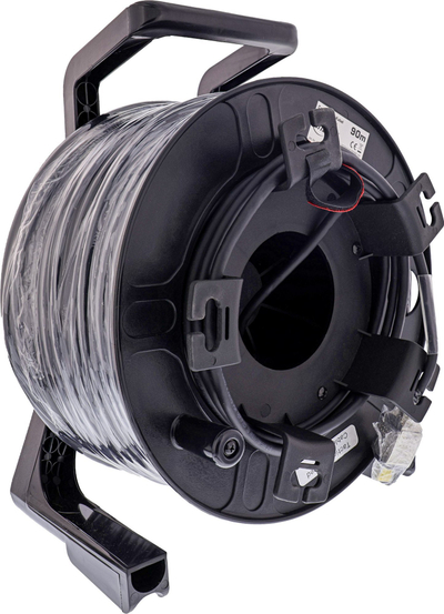 Rrotullë kabllo rrjeti InLine Harting, Cat.6A S/FTP, 90m, IP67, e zezë
