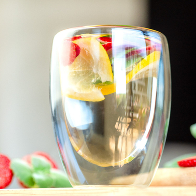 Сет термални чаши Wessper CrystaLatte, боросиликатно стакло, 350 ml, транспарентни
