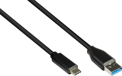 Kabllo USB Alcasa 2831-AC010S, USB A në USB C, 1 m, USB 3.2 Gen 2, e zezë
