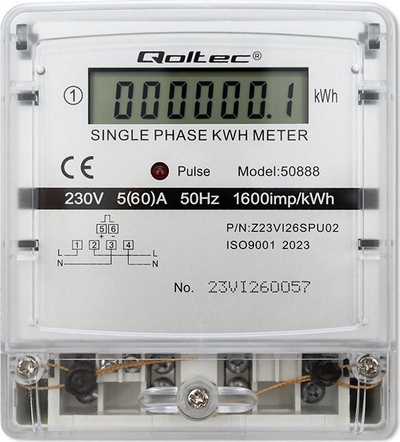 Matës energjie njëfazor Qoltec, 230V, ekran LCD