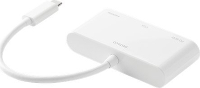 Adaptor USB-C Deltaco Docking Station, HDMI VGA, PD 60W, i bardhë