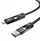 Kабел мултипорт BlitzWolf BW-HDC7, 4 во 1 USB USB C Lightning, 240W 1.2m, црна