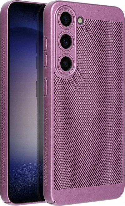 Mbrojtëse telefoni Breezy Samsung Galaxy A25 5G, me vrima, plastike e butë, vjollcë